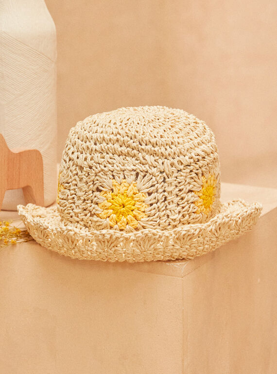 Sombrero bob de paja con estampado de flores KALOLA / 24E4BFD1CHA009
