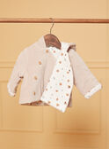 Chaqueta de nacimiento beige de terciopelo con capucha LOAC / 24H0CM11VES007