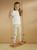 Leggings de color crudo con estampado de flores para niña CEFLOETTE 3 / 22E4PFU3CAL811