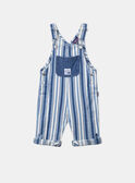 Pantalón largo con peto vaquero azul y blanco con estampado de rayas LADEREK / 24H1BGJ1SALP274