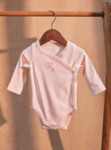 2 bodis de recién nacido de color crudo y rosa pastel de algodón orgánico KORALIE / 24E0NF11BODD310