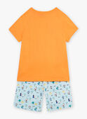 Pijama naranja y azul con estampado de monstruos para niño CAMONAGE / 22E5PG56PYJ400