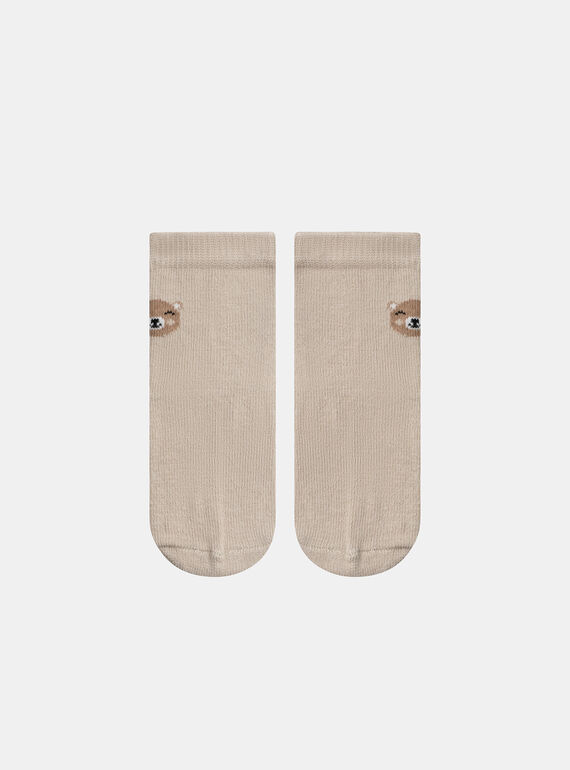 Calcetines lisos con cabeza de osito  LAFILOU / 24H4BGK2SOQ080