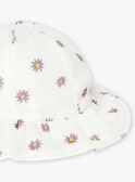 Gorro de color crudo con estampado floral de gasa de algodón LAANNA / 24H4BFI2CHA001
