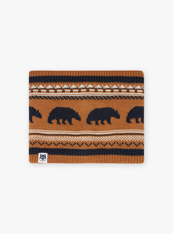 Cuello de punto jacquard con estampado de oso para niño BICOUAGE / 21H4PGE2SNO804