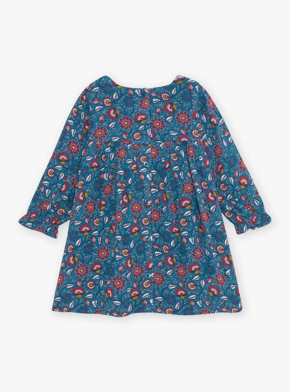 Vestido azul pato con estampado floral DAMAURINE / 22H1BFU1ROB714