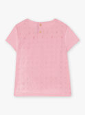 Camiseta rosa bordada con texto floral de fantasía para niña CETIETTE / 22E2PFB1TMC305