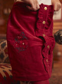 Falda roja de terciopelo GLEJUPETTE / 23H2PFQ1JUPF506