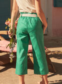 Pantalón fluido de popelín verde LAPANETTE / 24H2PFI2PANG624
