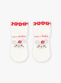 Calcetines de color crudo con estampado floral para bebé niña BAAVENIR / 21H4BF11SOQ001