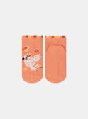Calcetines naranjas de punto jacquard con estampado de pájaro y de flores multicolor KLOSOZETTE / 24E4PFS1SOBE405
