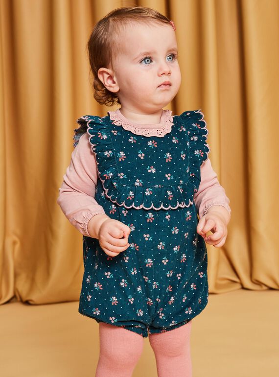 Pelele con estampado floral de canalé DATAHIS / 22H1BFZ1BARG633
