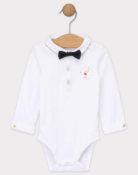 Body De Manga Larga De Color Blanco Con Pajarita Extraible Para Bebe Nino
