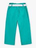 Pantalón fluido de popelín verde LAPANETTE / 24H2PFI2PANG624