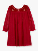 Vestido rojo de terciopelo y tul con brillo GLYREDETTE / 23H2PFN3ROBF529