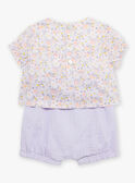 Body, cubrepañal y cinta para el pelo lila con estampado de flores FORINE / 23E0CFT2ENSH700