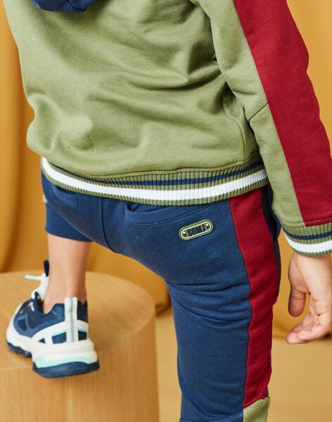 Pantalón de chándal azul marino detalles de color caqui y burdeos : comprar online - Pantalones de chándal | SergentMajor