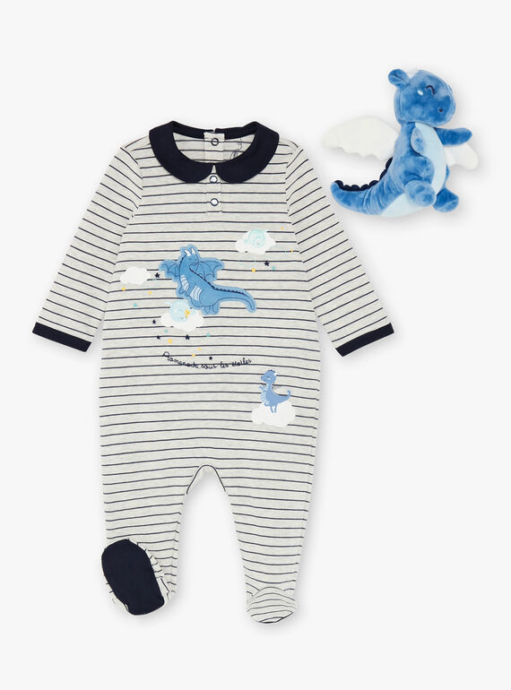 Pelele de color gris y azul marino para bebé niño VELANCELEX / 20H5BG39GREJ920