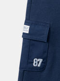 Pantalón cómodo azul marino con bolsillos efecto cargo LADAMIEN / 24H1BGJ1PANC230