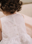 Vestido y cubrepañal elegante crudo para bebé niña CAJULIE / 22E1BFH2CHS001