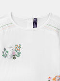 Camiseta de color crudo con estampado de conejos y flores KABRIETTE / 24E2PF32TML001