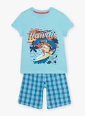 Pijama azul turquesa con estampado de surf para niño CAWAIAGE / 22E5PG55PYJC216