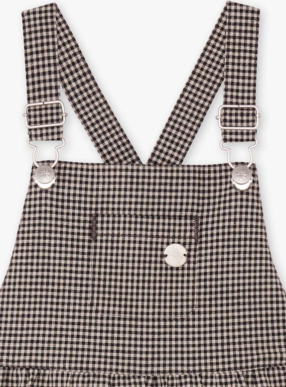 Vestido peto fluido con estampado vichy para niña BECHAETTE / 21H2PF21CHS090