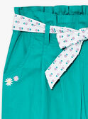 Pantalón fluido de popelín verde LAPANETTE / 24H2PFI2PANG624