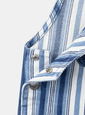 Pantalón largo con peto vaquero azul y blanco con estampado de rayas LADEREK / 24H1BGJ1SALP274