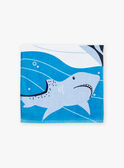 Toalla de color azul con estampado de orcas, tiburones y ballenas KLUPAGE / 24E4PGG1SRV216