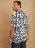 Camisa de color azul marino con estampado de flores KROCHEMAGEM / 24E3GHT1CHM070