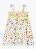 Vestido de punto smock de color crudo con estampado de flores KRUDETTE 2 / 24E2PFK7RBS001