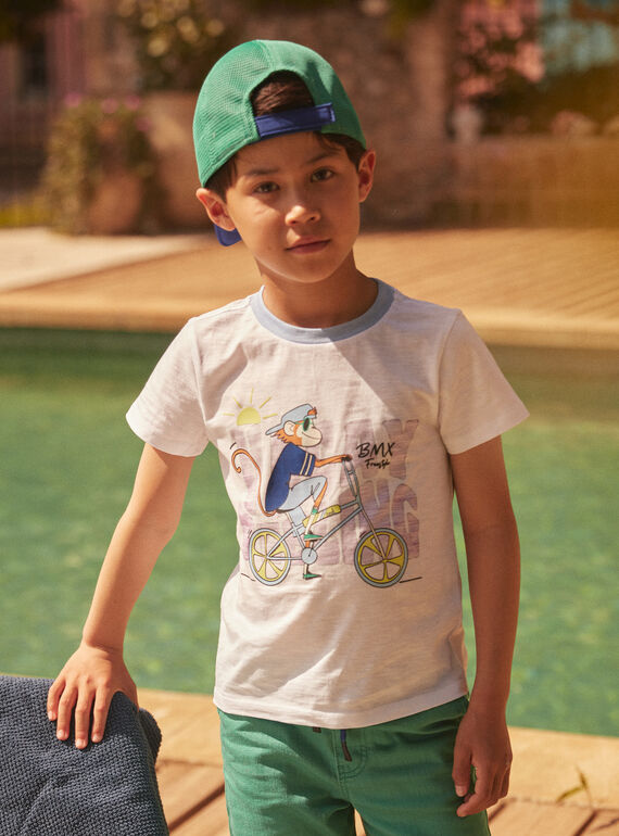 Camiseta blanca y azul de manga corta LABAGE / 24H3PGI3TMC000