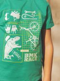 Camiseta con estampado de dinosaurio y de bicicletas fosforescentes FEPAGE / 23E3PGB2TMC630