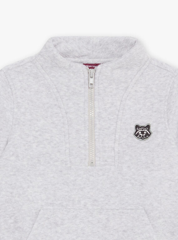 Jersey gris jaspeado con bolsillo frontal DEBADGEAGE / 22H3PGR1PUL943