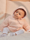 Chaqueta con capucha de recién nacido de color rosa pastel de pana y punto fino KORNELIA / 24E0CF11VESD310