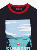 Camiseta de color azul marino con estampado de remo para niño CEBESTAGE / 22E3PG82TMC070