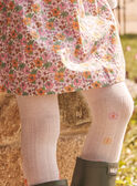 Leotardos de color crudo con estampado floral de punto tricotado KACOLETTE / 24E4PF31COL001
