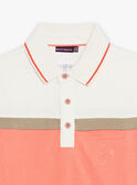 Polo crudo y coral para niño CUWIAGE / 22E3PGP1POL001
