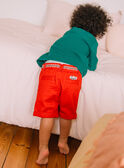 Bermudas de twill de color rojo teja para bebé niño CATITI / 22E1BGM1BER506