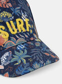 Gorra azul marino con estampado de hojas tropicales y peces KLOFAGE / 24E4PGS1CHAC234