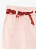 Pantalón nude y cinturón con estampado floral para niña CAPATETTE / 22E2PF71PAND319