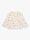 Sudadera beige de muletón con estampado animal FATAHAR / 23E1BGP1SWE007