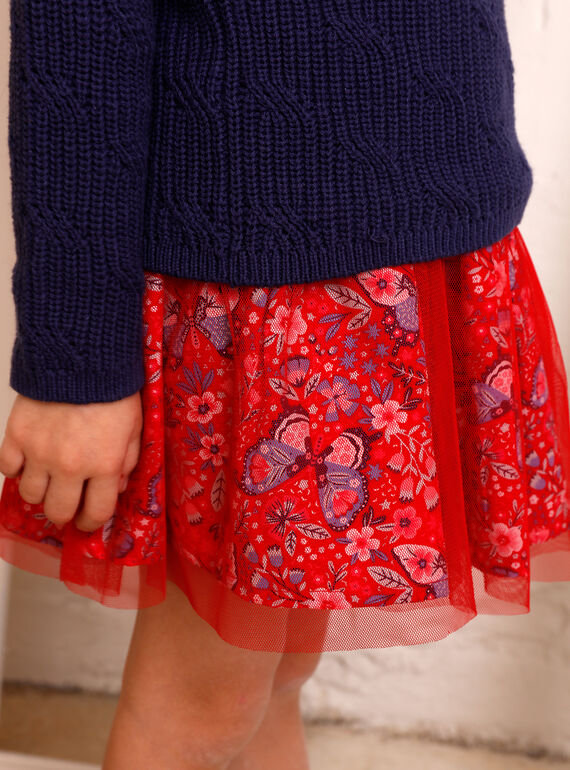 Falda de color rojo para niña ZOJUPETTE / 21E2PFB1JUP050