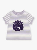 Camiseta lila de manga corta con estampado de rayas FAOCTAVE / 23E1BGO1TMCH700