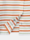 Camisa naranja, verde arcilla y blanco roto con estampado de rayas KAALEX / 24E1BG32TMLA001