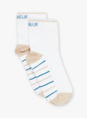 Calcetines crudo con rayas azules y beige FREBASSAGE / 23E4PGI1SOQ000