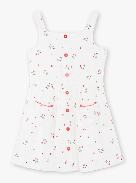 Vestido de color crudo con estampado de fresa ZOLOMETTE / 21E2PFJ1CHS001