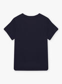 Camiseta de color azul marino con estampado de dinosaurio para niño CYDOAGE2 / 22E3PGT2TMC070