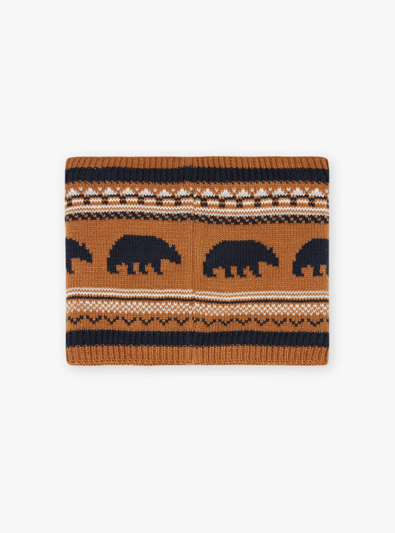 Cuello de punto jacquard con estampado de oso para niño BICOUAGE / 21H4PGE2SNO804